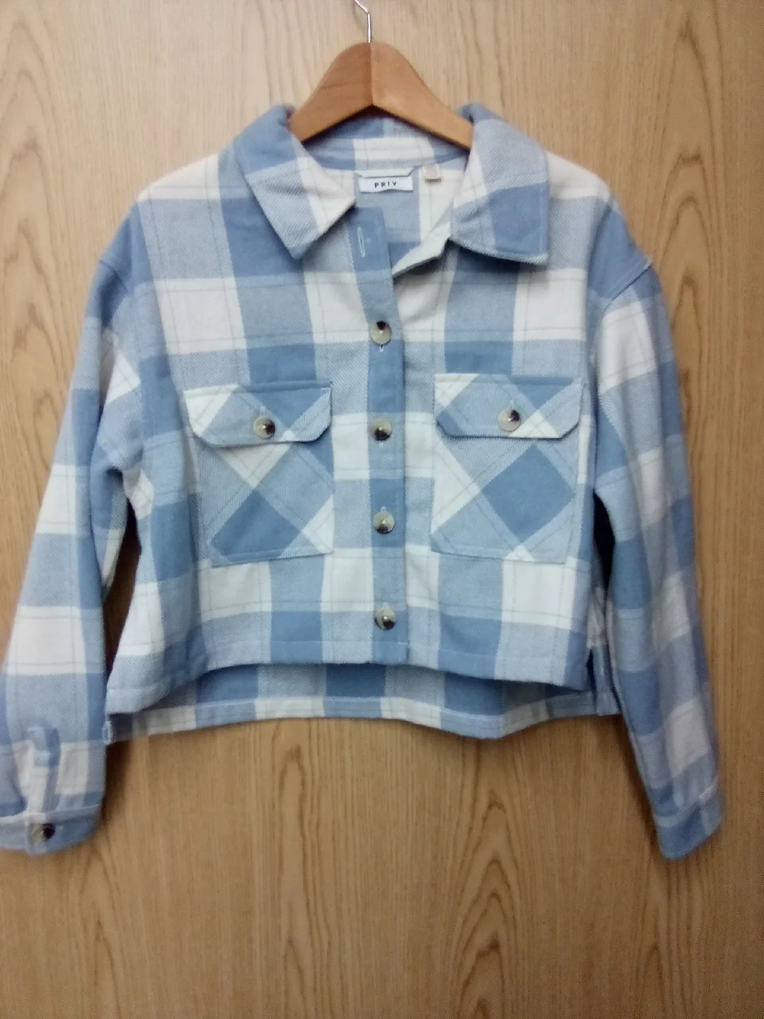 PRIV Plaid Crop Jacket - Size L thumbnail