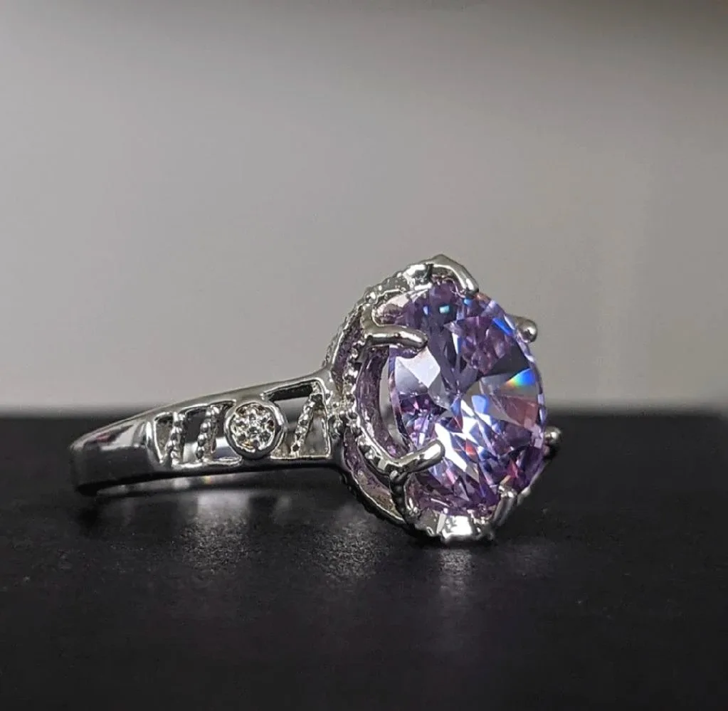 New! Handmade Lavender Amethyst CZ Statement Ring image indicator(5)