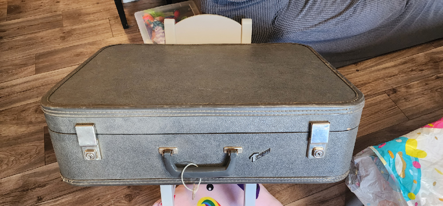 Vintage Gray Suitcase