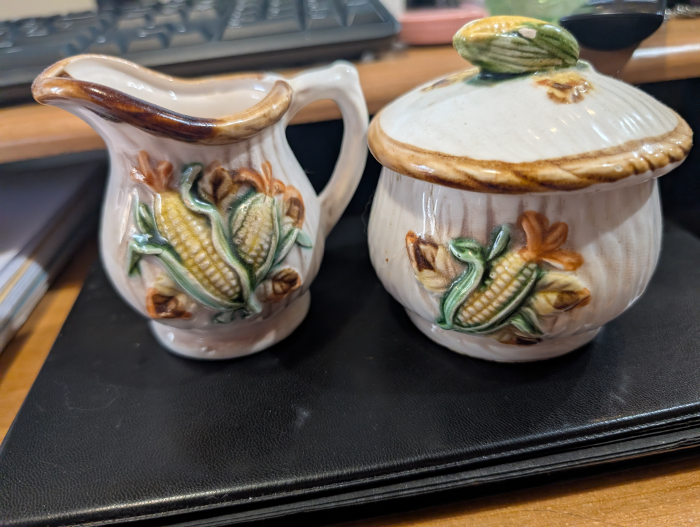 Vintage Ceramic Creamer & Sugar Bowl Set