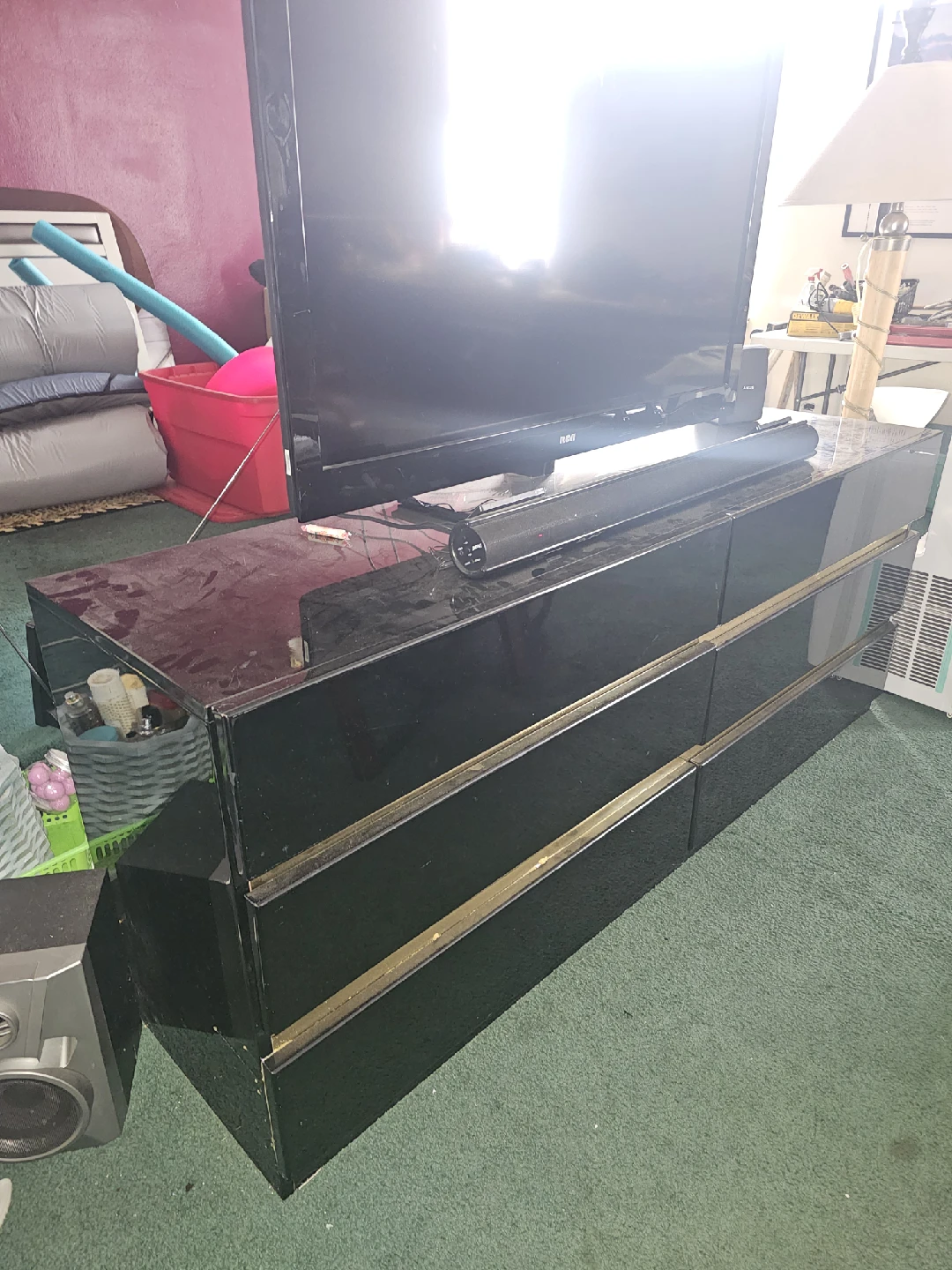 Black Dresser with Gold Trim - photo 2