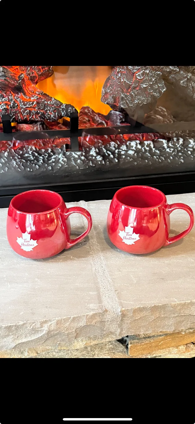 Tim Hortons Red Ceramic Mugs - Set of 2 thumbnail