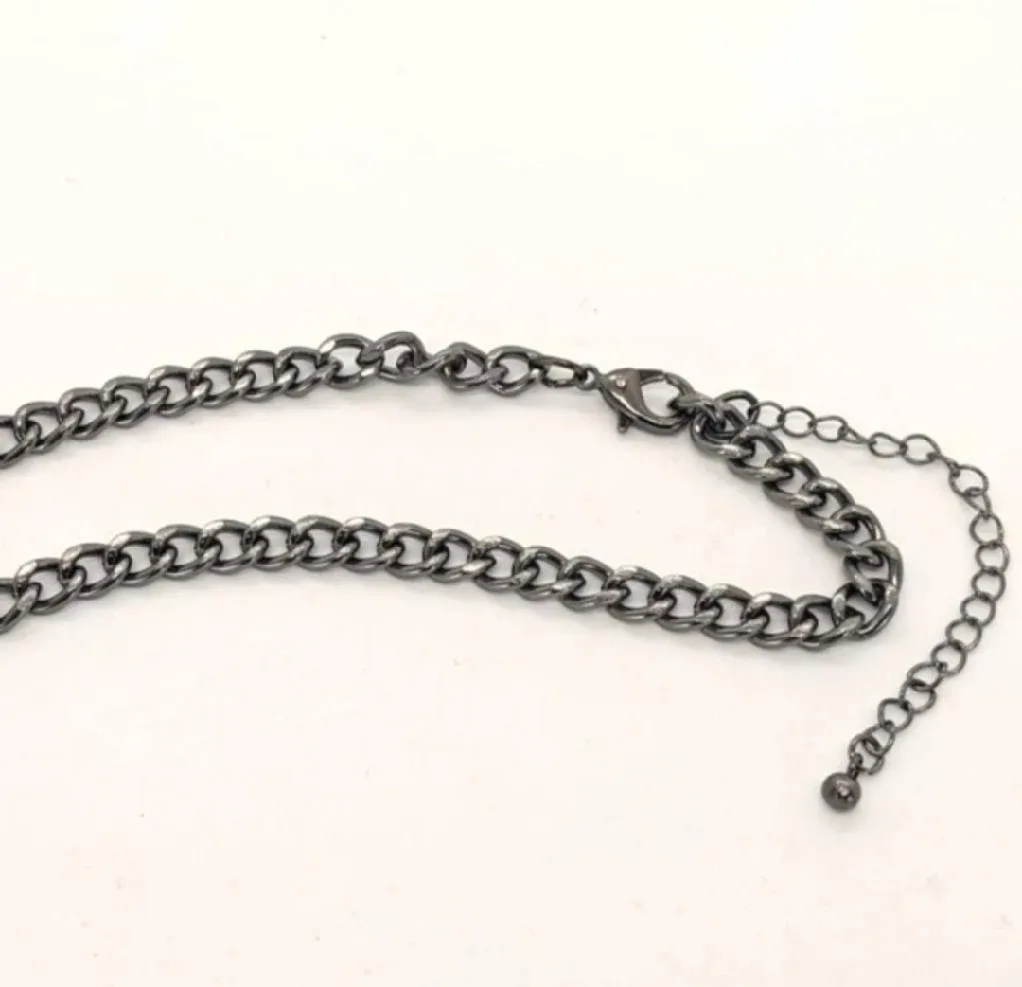 NEW✨ Gold Orange Red Gunmetal Fringe Necklace And Earring Set image indicator(2)