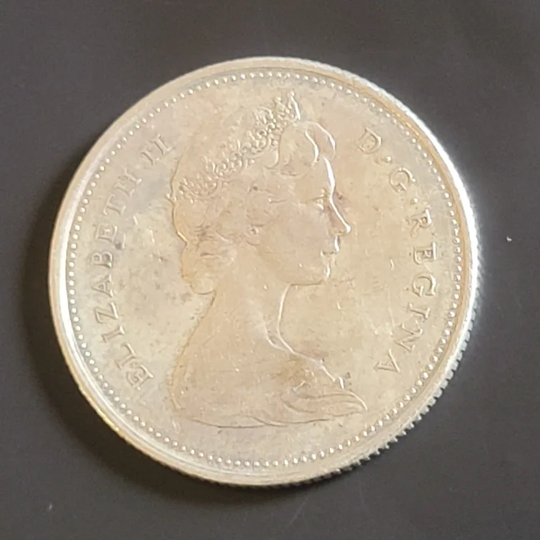 1965 Canadian 25 cent coin thumbnail