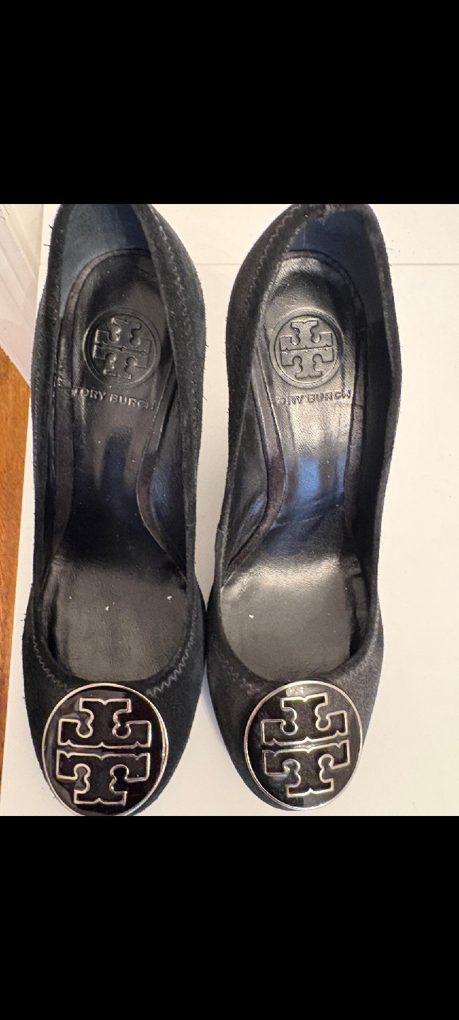 Tory Burch Black Suede Heels