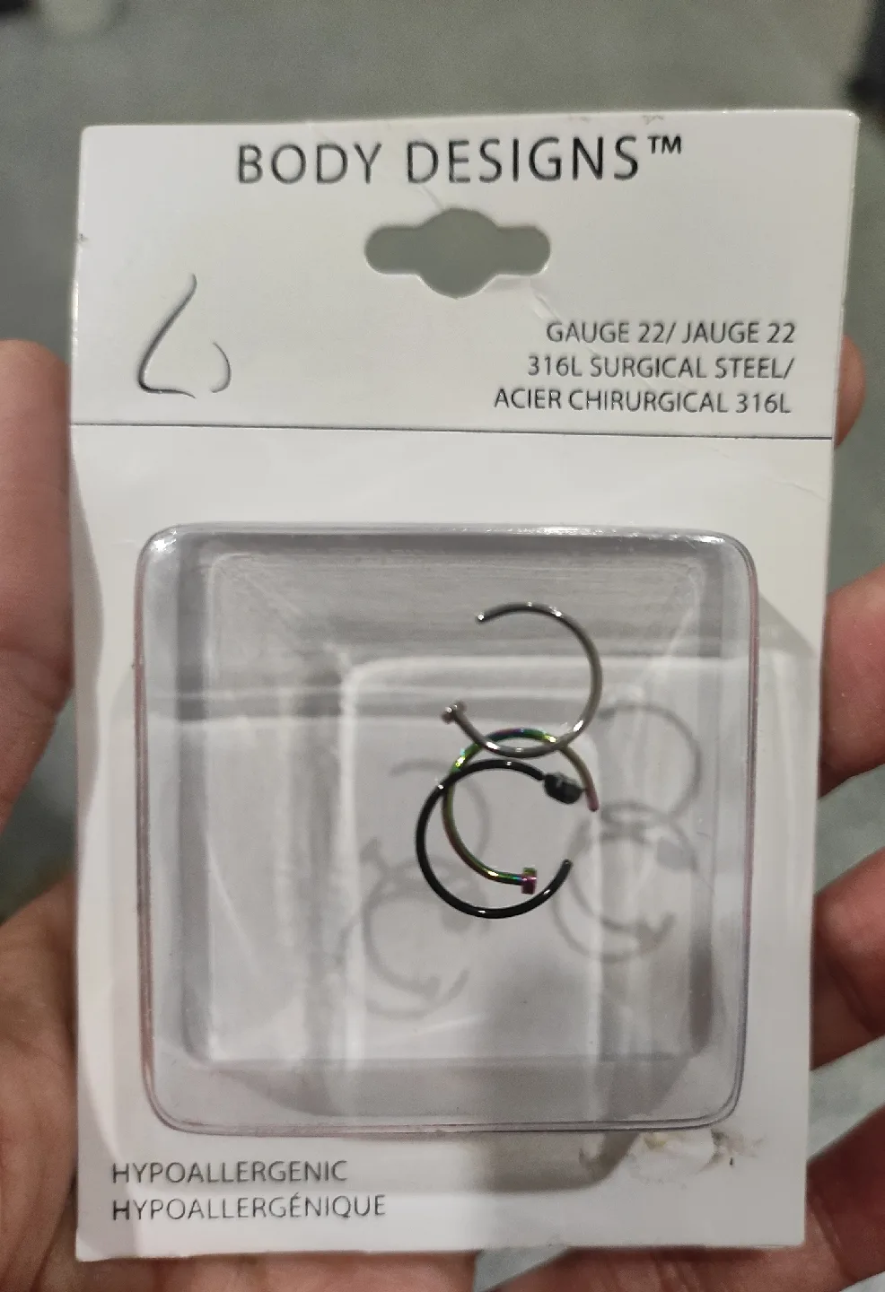 Body Designs Nose Rings - Gauge 22, Surgical Steel thumbnail