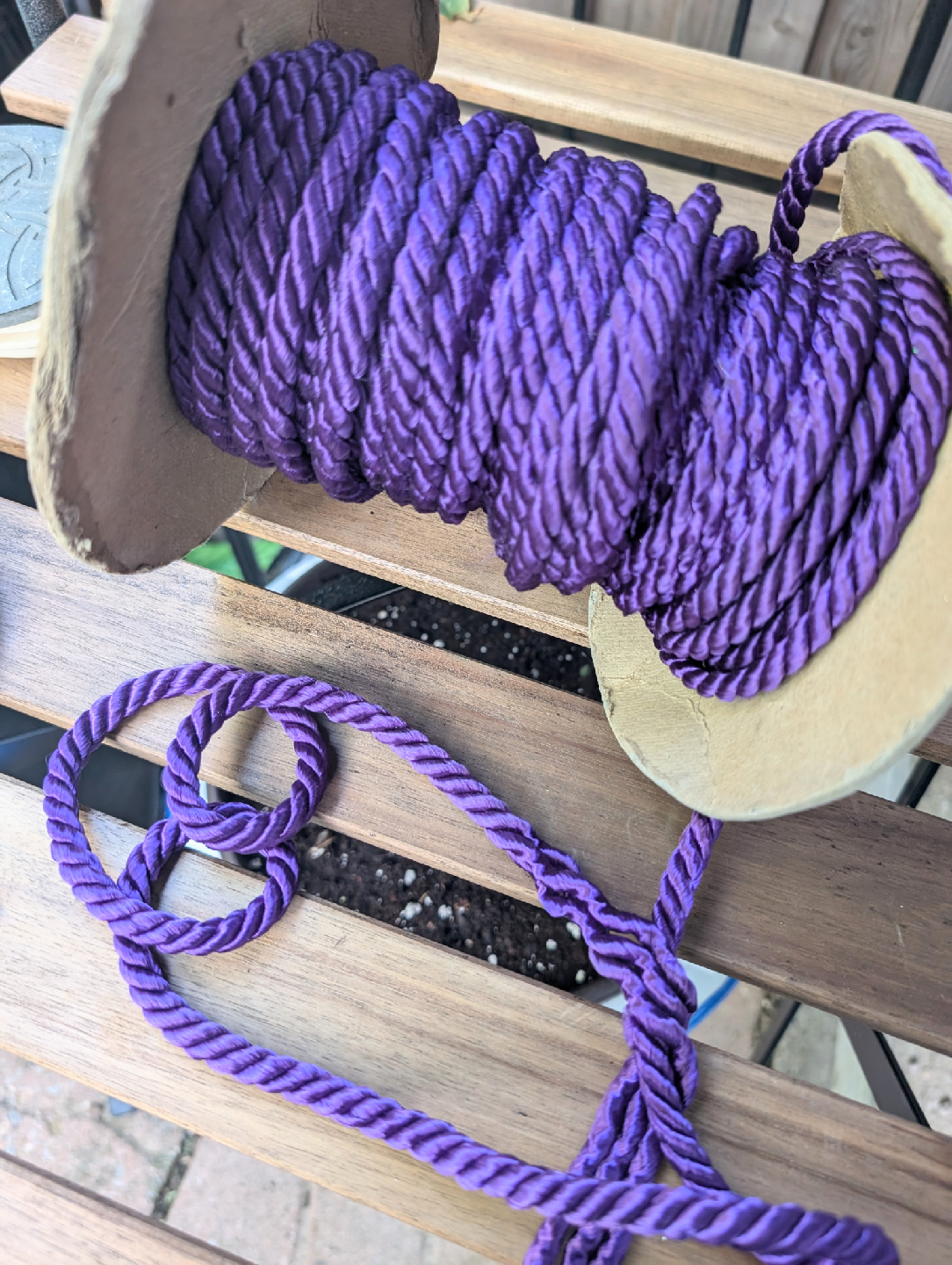 Vintage Purple Decorative Rope on Spool - 17 yards