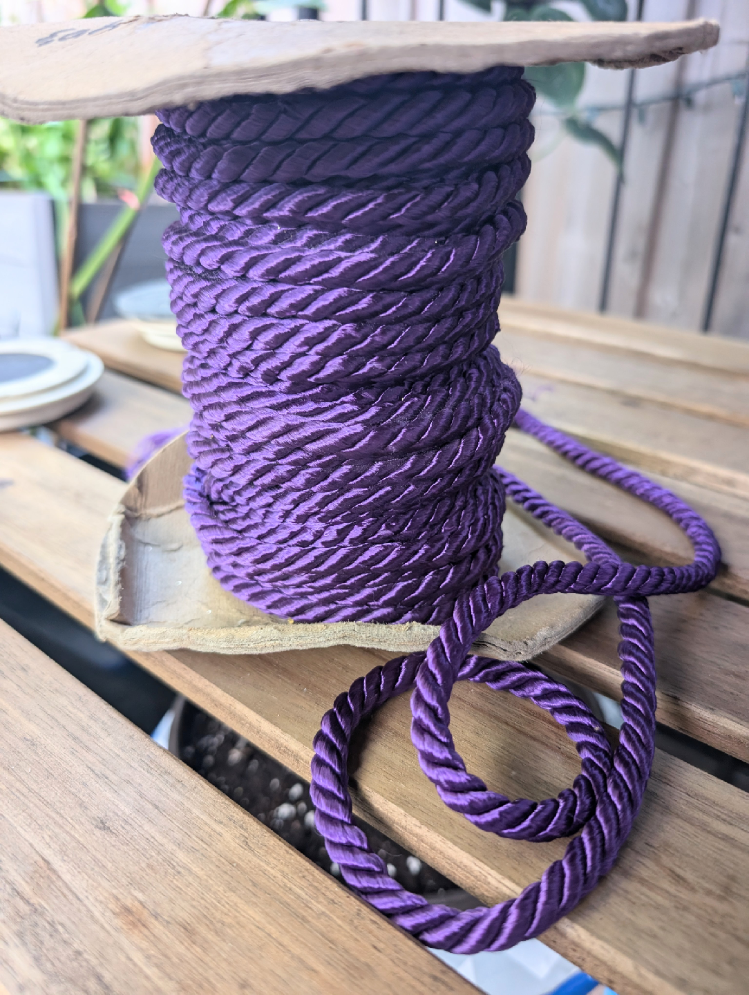 Vintage Purple Decorative Rope on Spool - 17 yards - photo 2