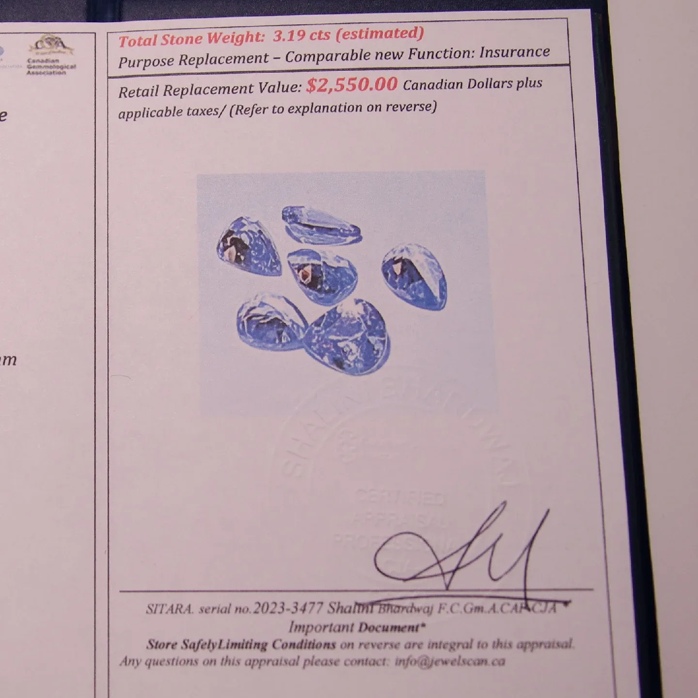 3.19 ct Natural Tanzanite - 6 Gemstones w/ Appraisal ($2,550.00) image indicator(10)