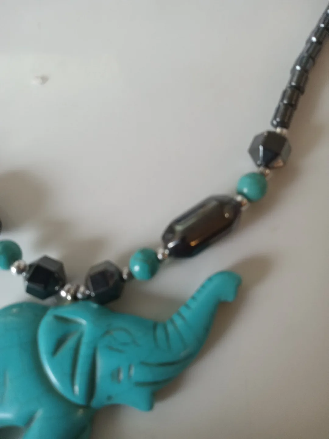 Turquoise Elephant Pendant Necklace thumbnail