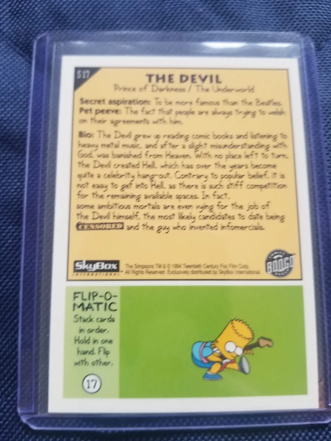 Rare~ The Simpsons Skybox THE DEVIL card + HARD PROTECTOR image indicator(2)
