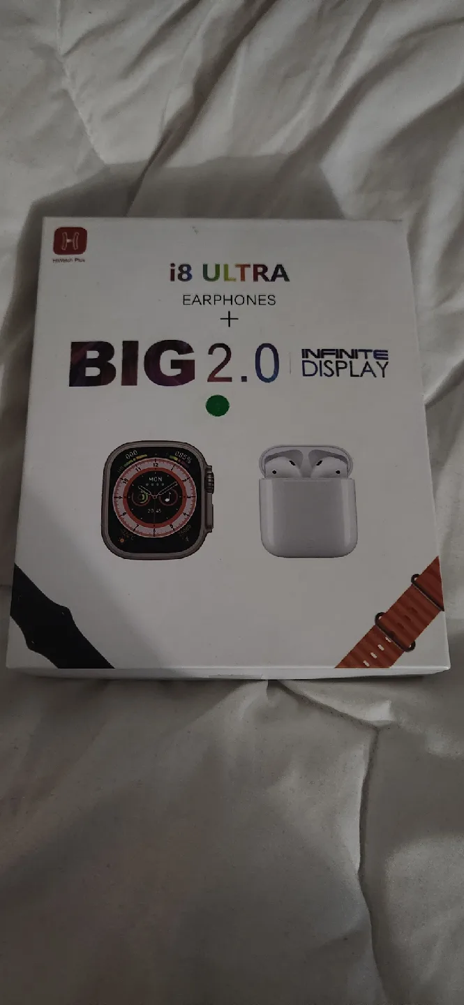 i8 Ultra Earphones + Big 2.0 Infinite Display