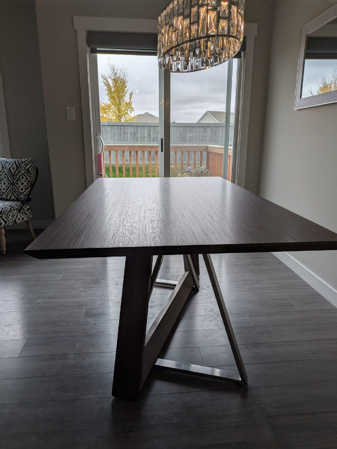 Modern Dining Table with Metal Legs and Chairs - photo 3