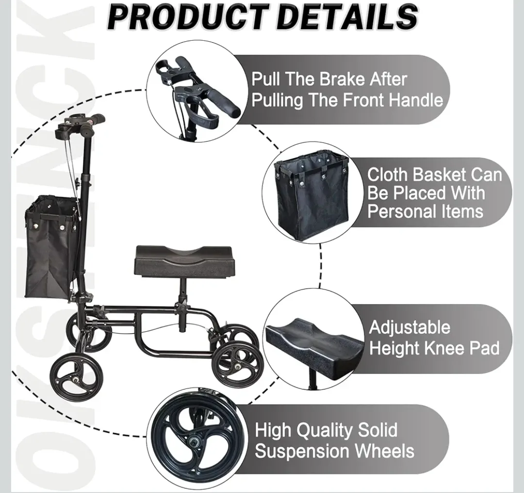 OKSTENCK Knee Walker, Steerable Knee Scooter Crutch Alternative image indicator(5)