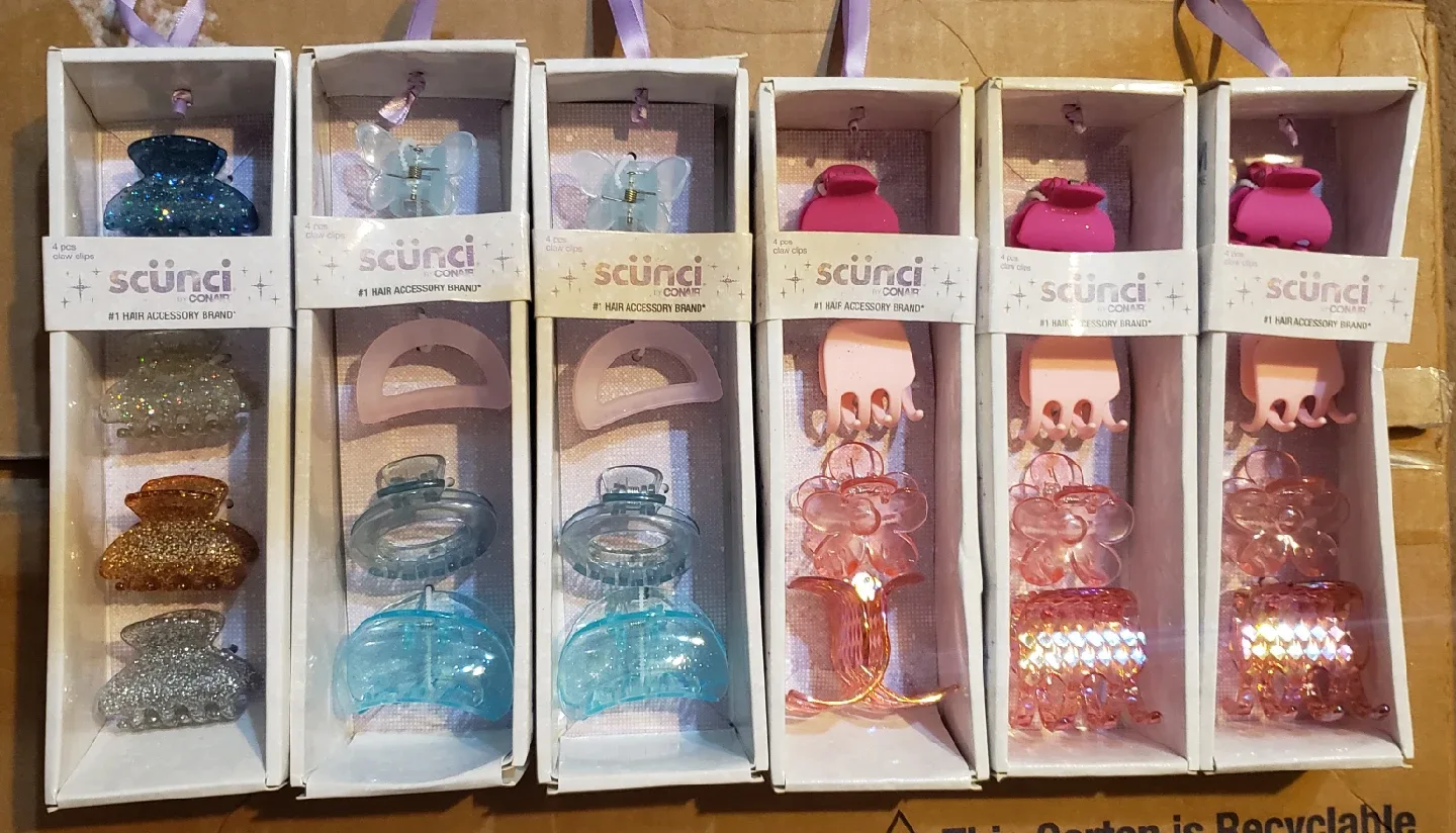 🥕 Scunci 4-Piece Claw Clip Sets, 6 Packs!!! 🥕 thumbnail