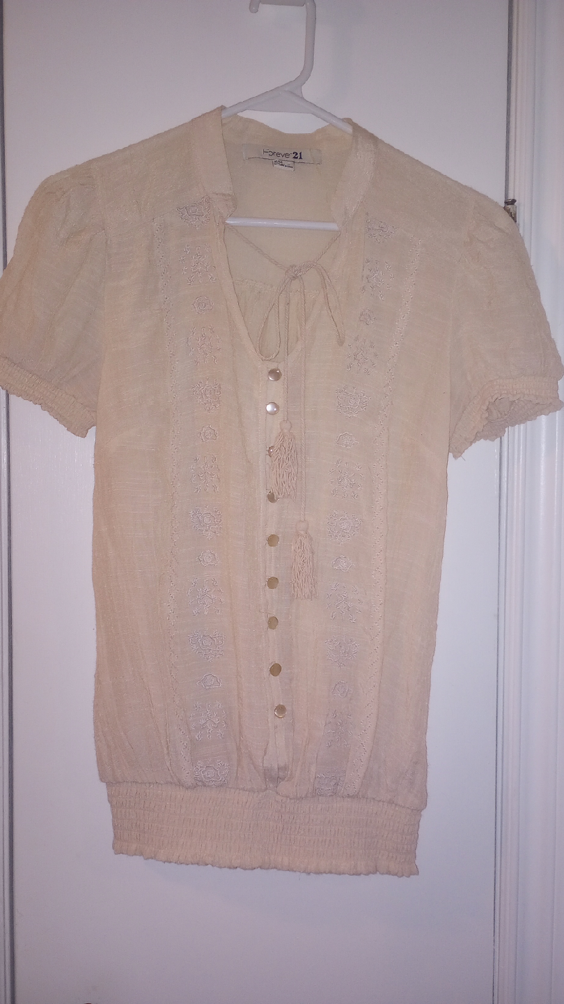 Forever 21 Cream Blouse - Size M - photo 2