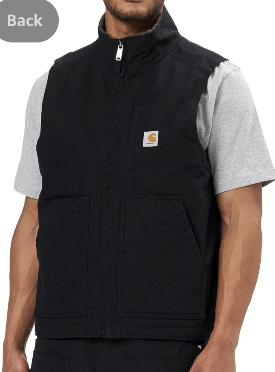 BNWT Washed Duck Sherpa Lined Mock Neck Vest