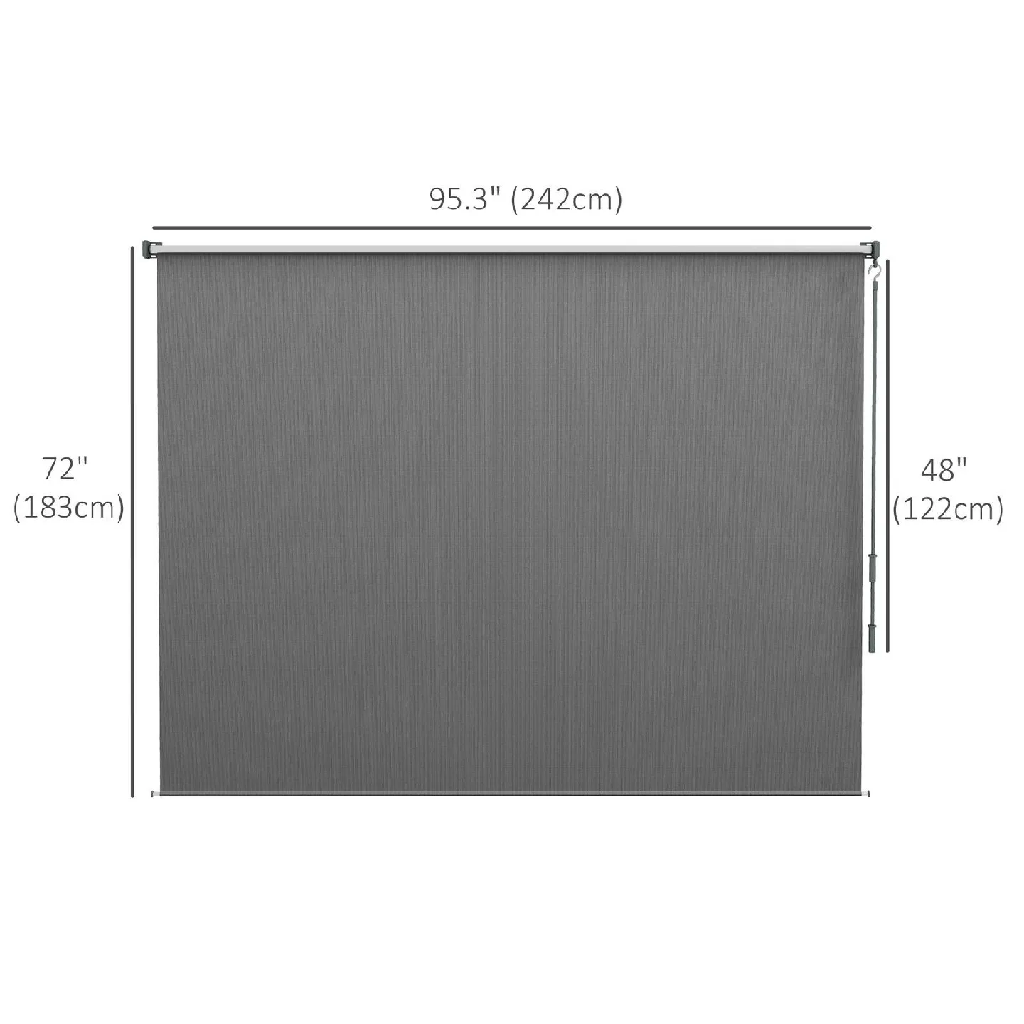 Outdoor Roller Shade 95.3" x 72" Gray image indicator(2)