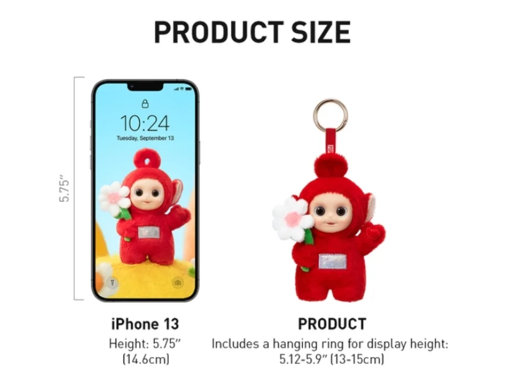 🌈Pop Mart Teletubbies "Say Hello" Po's Lucky Flower Keychain image indicator(3)