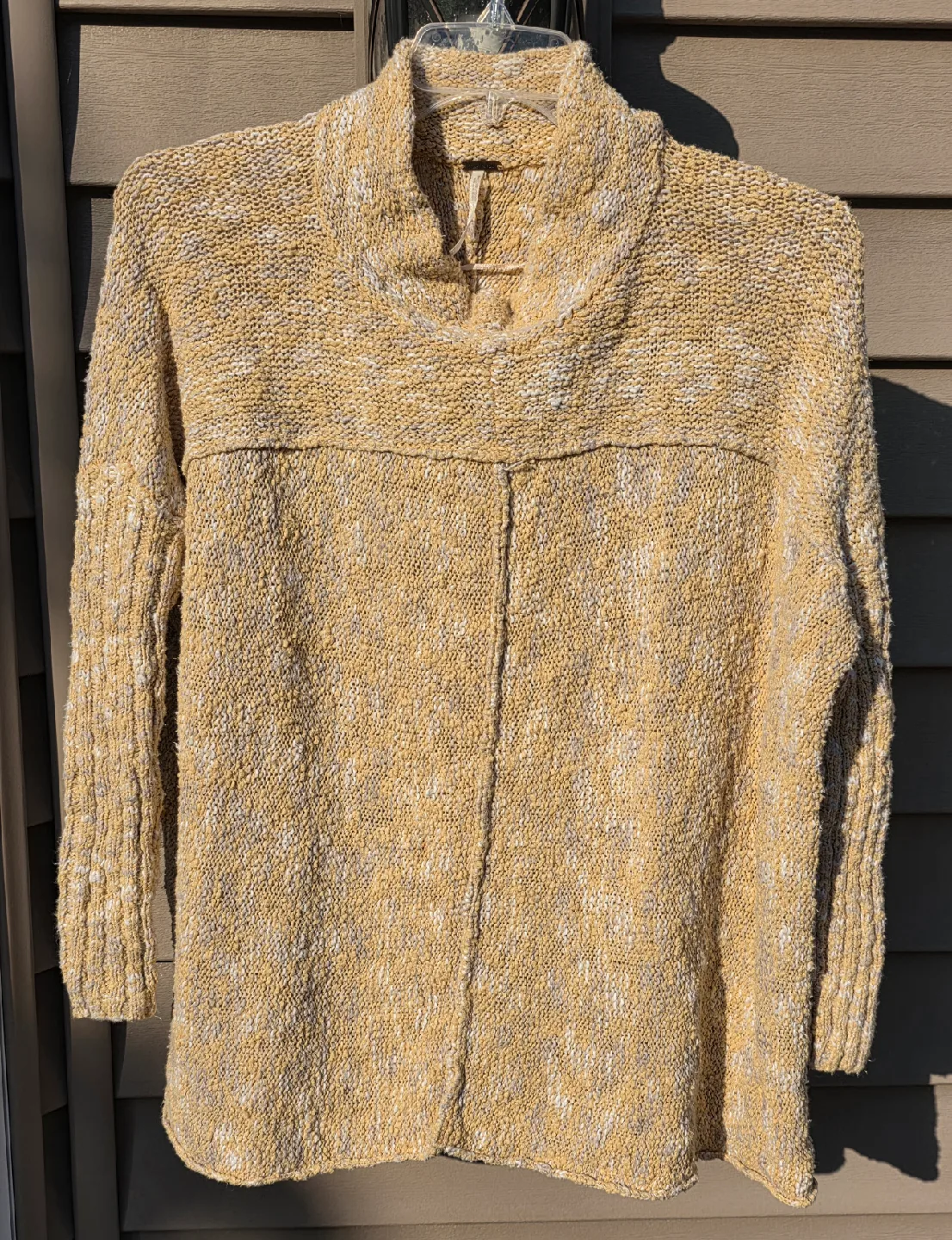 Free People Mock Neck Swing Sweater Boucle Slouchy Oversized S thumbnail