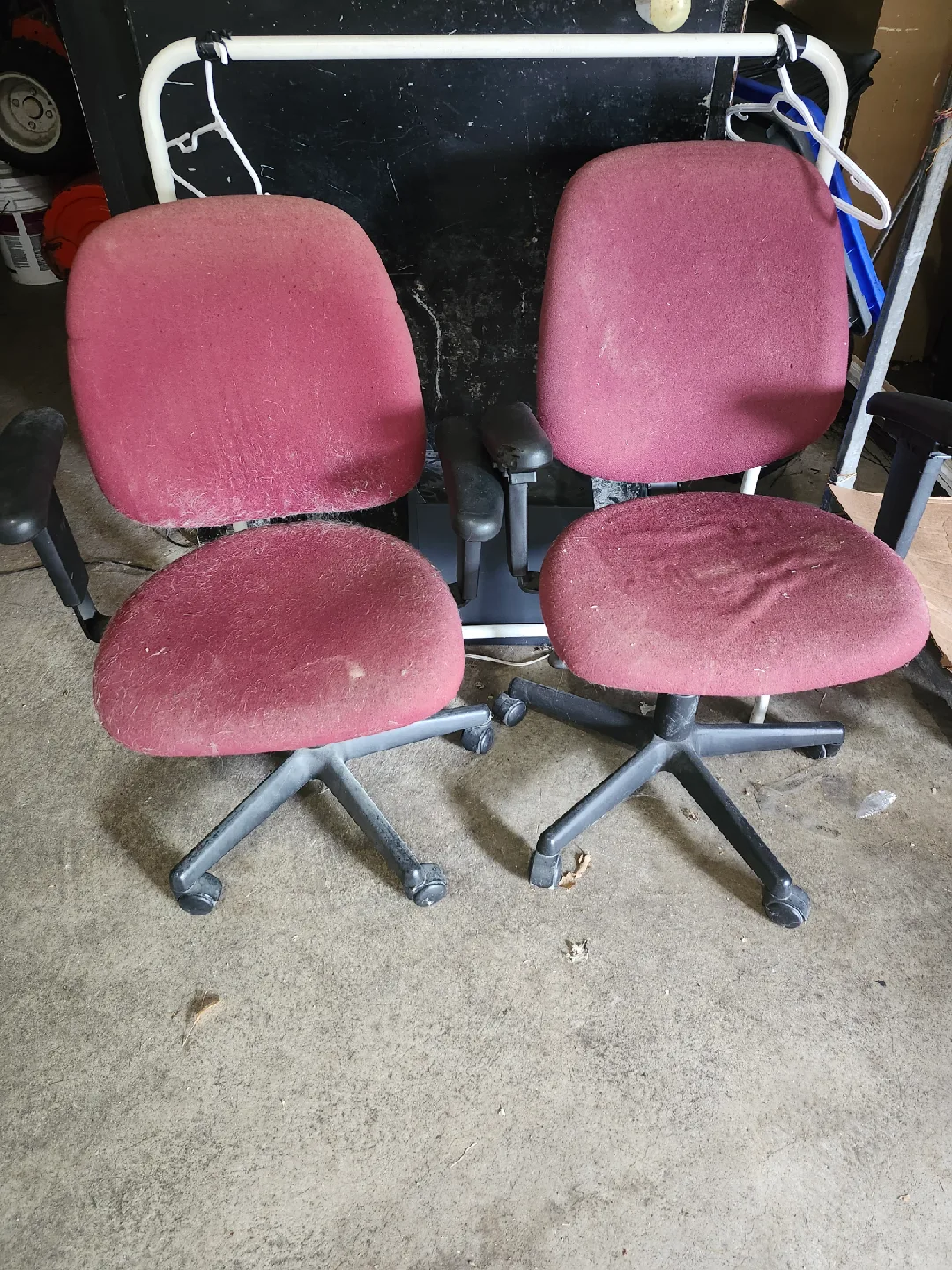 Pair of Used Office Chairs - Burgundy thumbnail