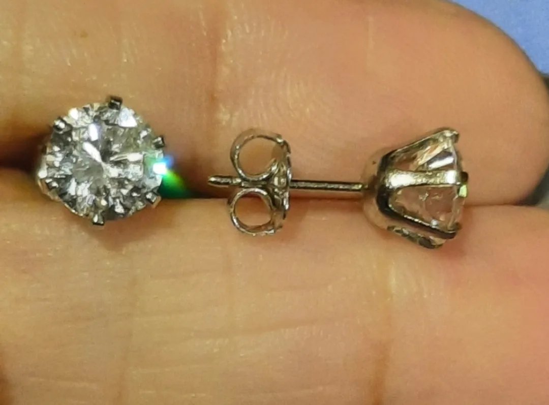 🎁 New Genuine solid 14k white gold 4CTTW CZ EARRINGS thumbnail