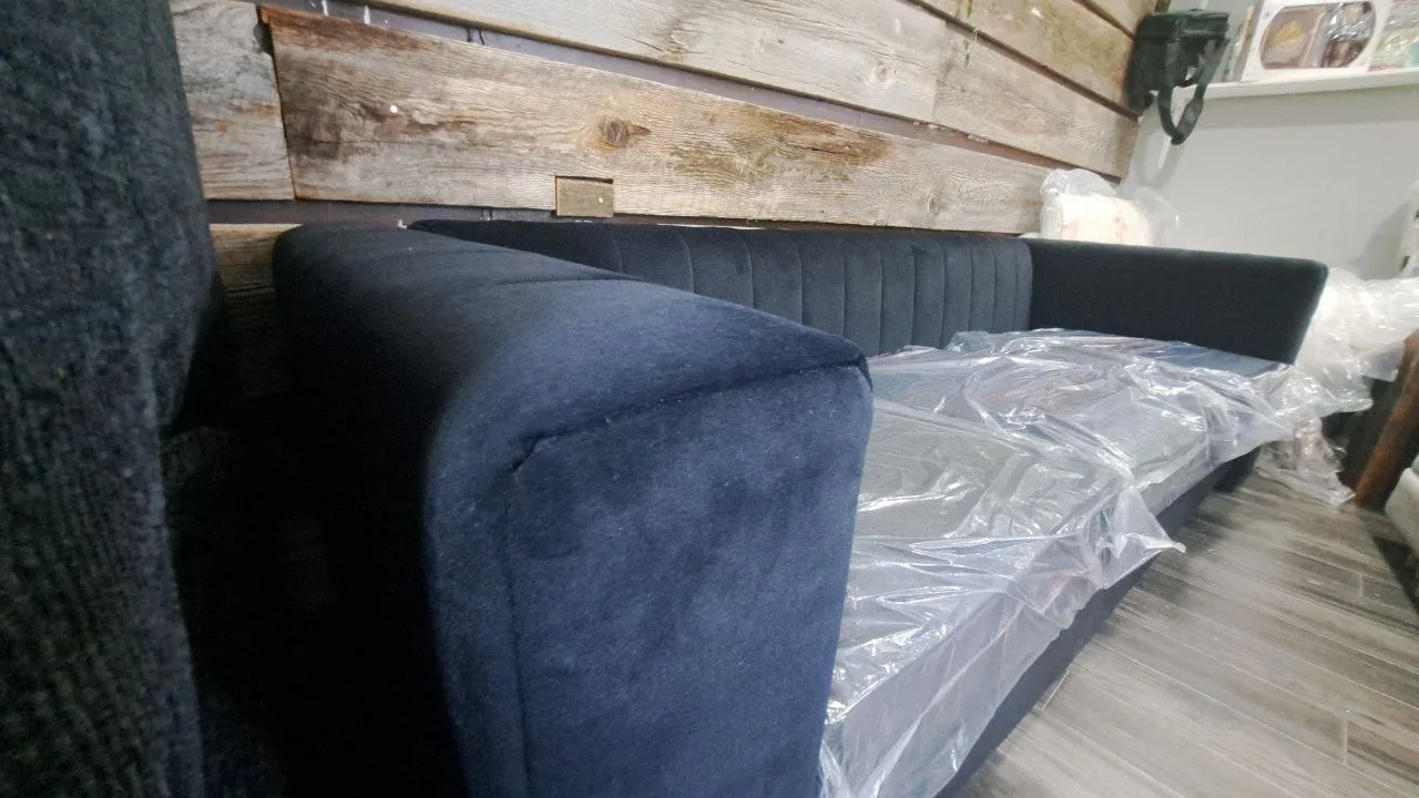 Black Velvet Sofa - Like New! image indicator(5)