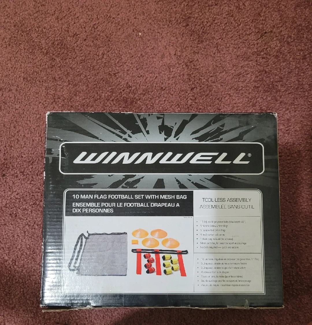 🏈🏃🏿‍♂️Sale! Winnwell 10 Man Flag Football Set with Mesh Bag🏃‍♀️🏈