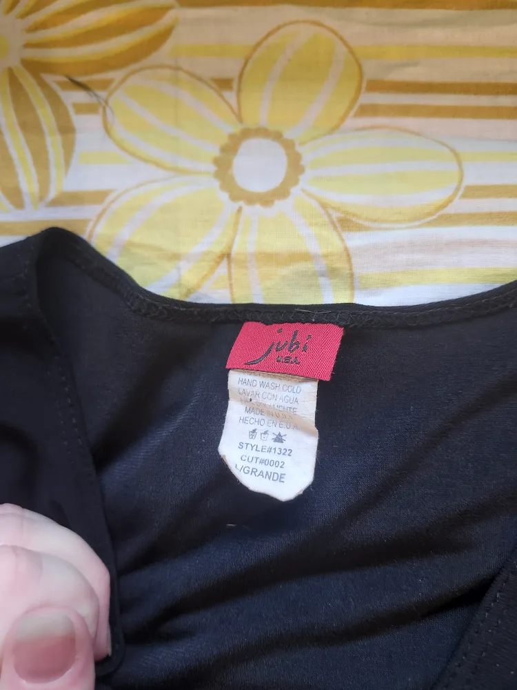 Black babydoll mesh top with rhinestone detailing image indicator(4)