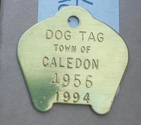 Vintage Town of Caledon Dog Tag - 1994 image indicator(2)