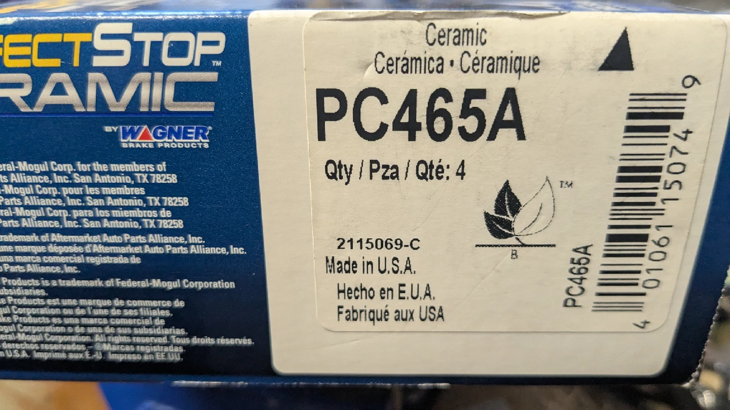 Wagner Perfect Stop Ceramic Brake Pads PC465A - New - photo 2