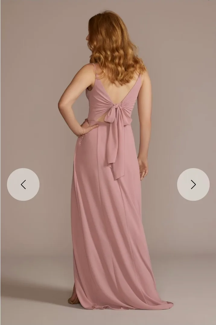 David's Bridal Pink Bridesmaid Dress image indicator(2)