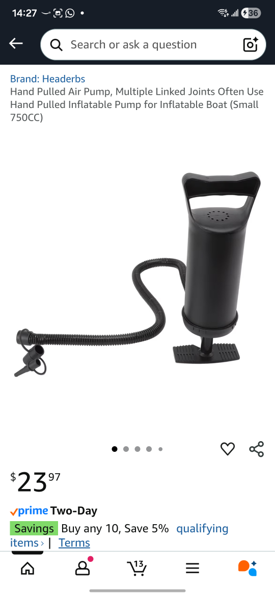 Headerbs Hand Pulled Air Pump