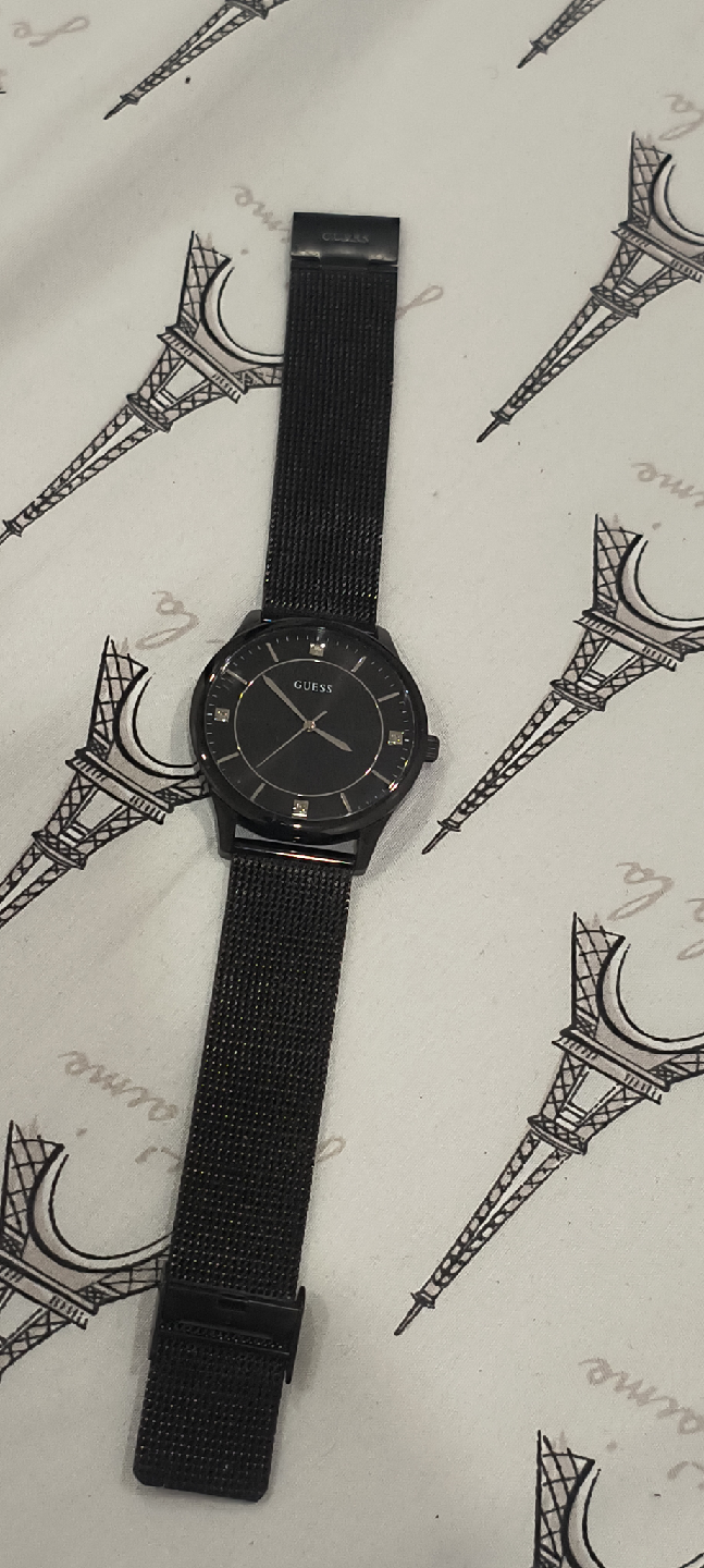 Guess mens' Black Mesh Watch