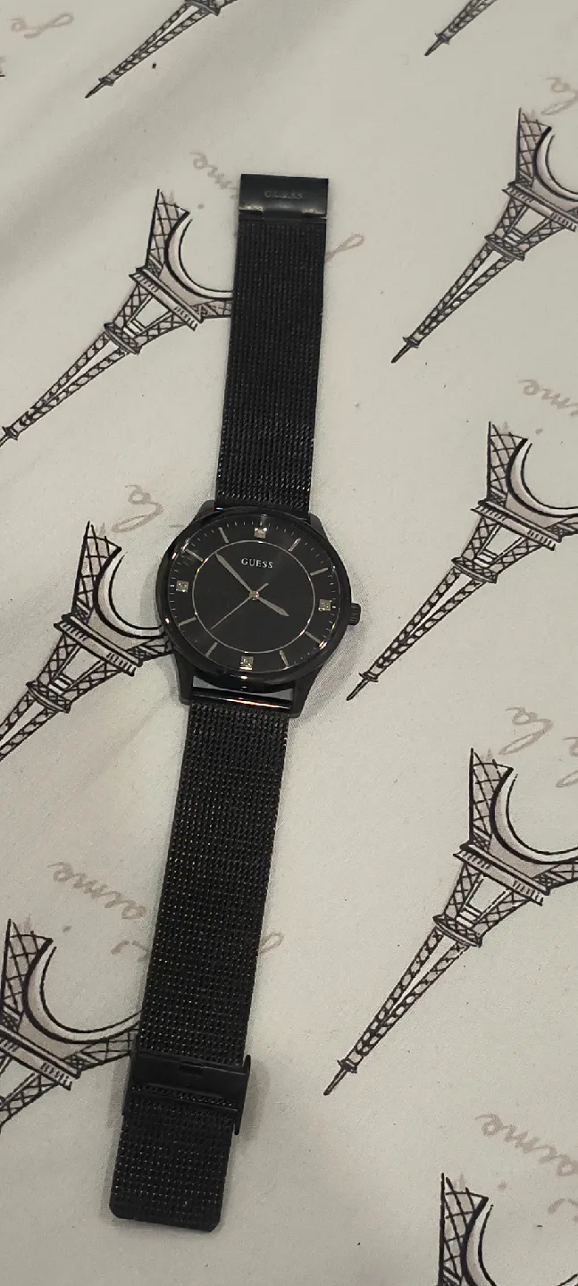 Guess mens' Black Mesh Watch thumbnail