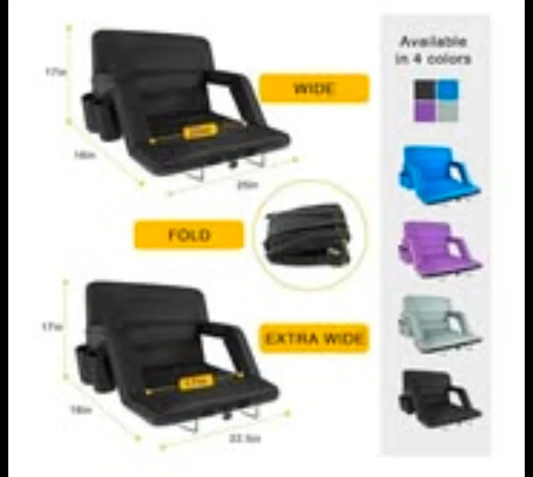 Stadium Seat Bleacher Chair - Black or Blue image indicator(6)