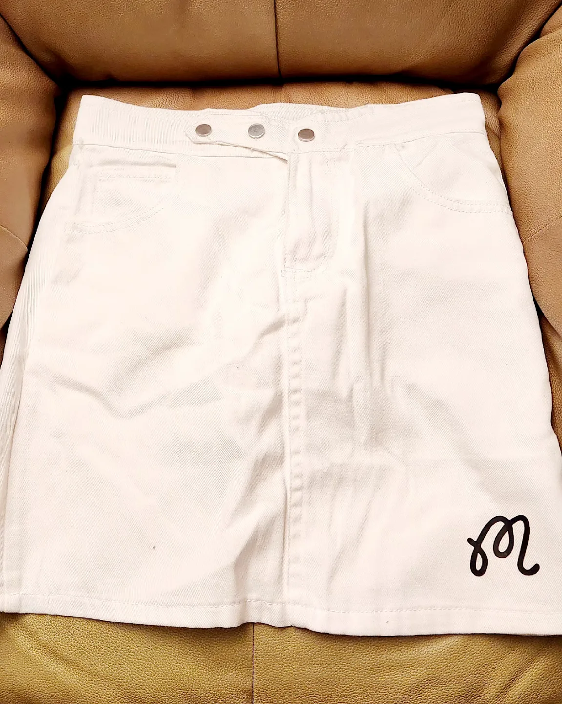 White Denim Mini Skirt thumbnail
