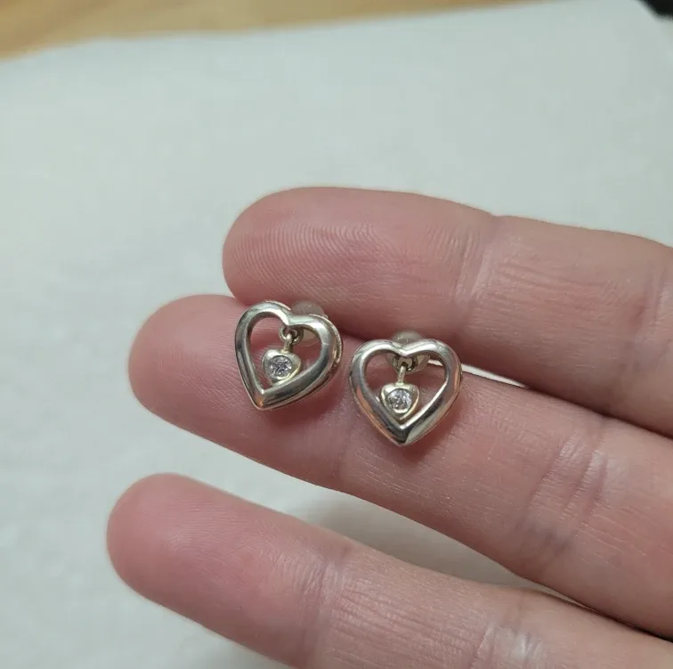 Heart silver earrings image indicator(2)