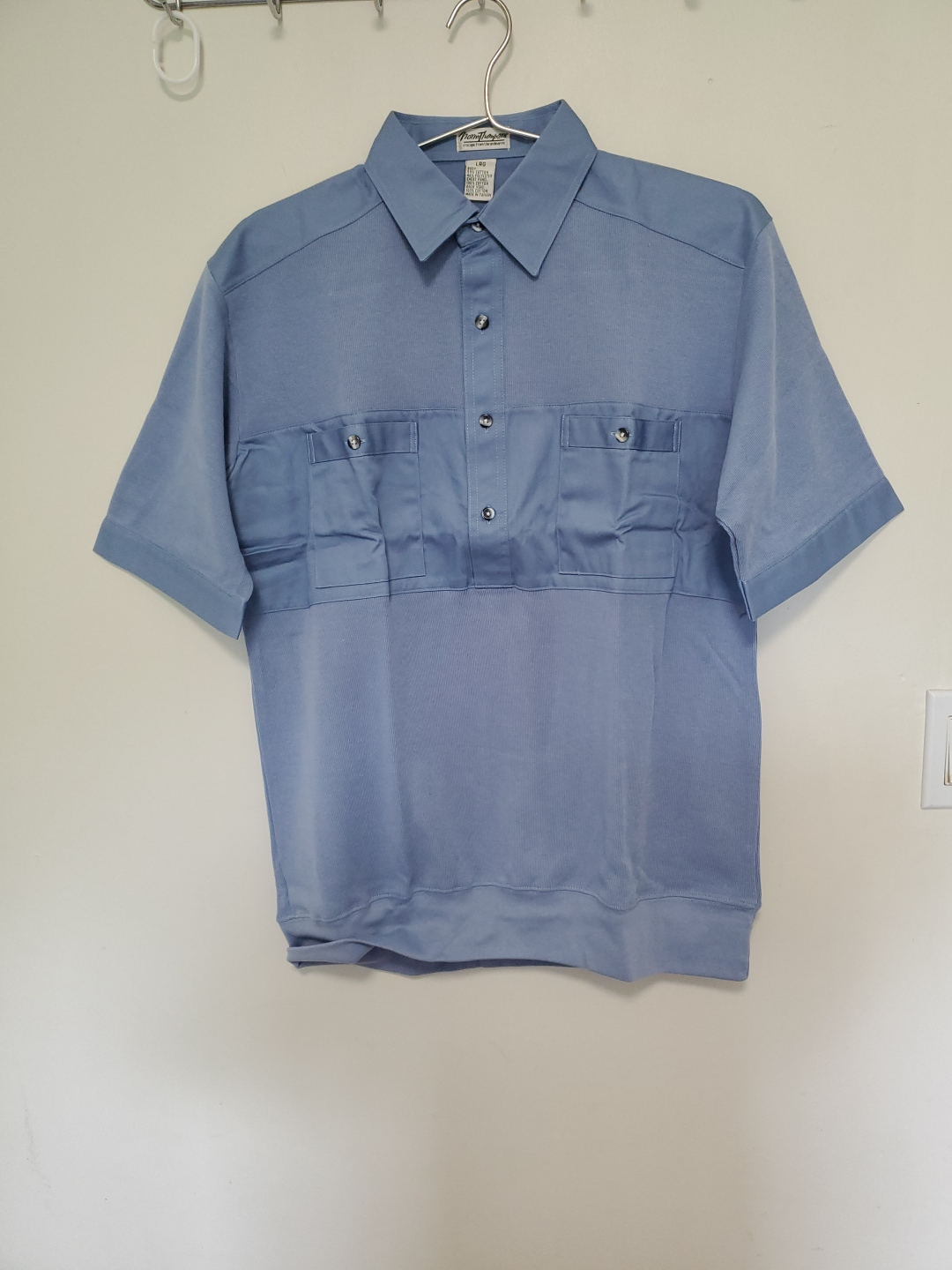 Norm Thompson Blue Short Sleeve Shirt - size -LRG