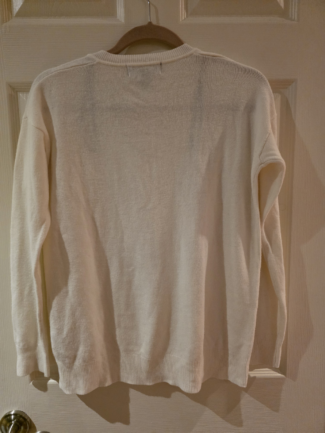 Forever 21 Cream V-Neck Sweater - Size L - photo 3