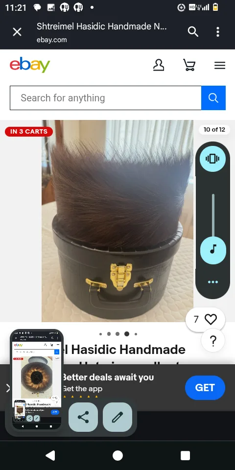 Shtreimel Hasidic Handmade Natural Fur Hat with original box image indicator(6)