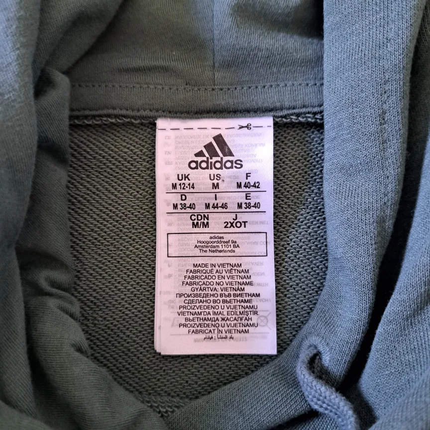 Adidas Cropped Hoodie Green White Stripes Women's Size Medium image indicator(6)