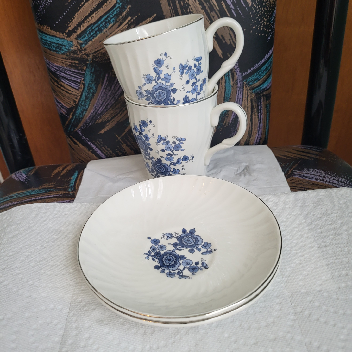 Royal Blue Ironstone Wedgwood Teacups & Saucer