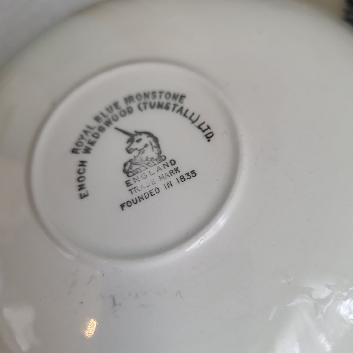 Royal Blue Ironstone Wedgwood Teacups & Saucer - photo 3