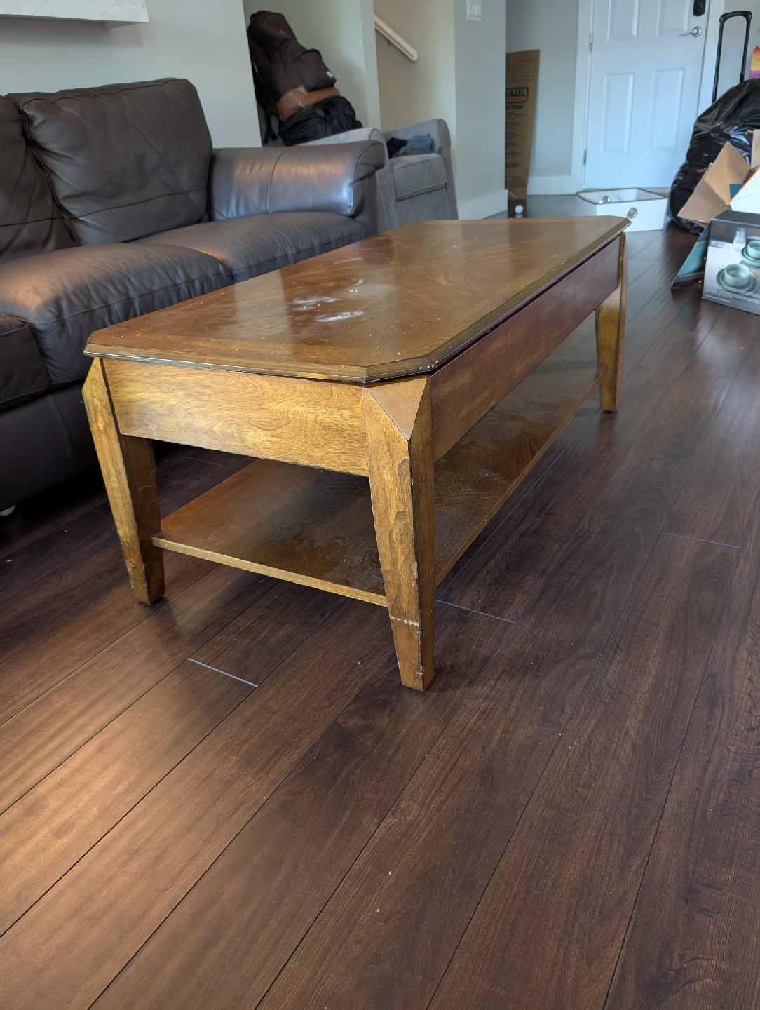 Wooden Lift Top Coffee Table + Matching Side Table