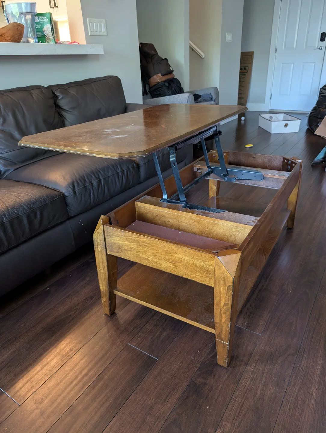 Wooden Lift Top Coffee Table + Matching Side Table image indicator(4)