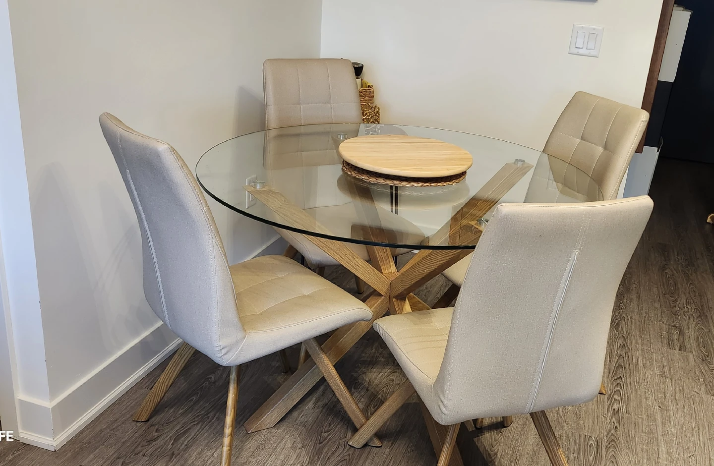 Glass Round Dining Table with 4 Chairs - photo 3