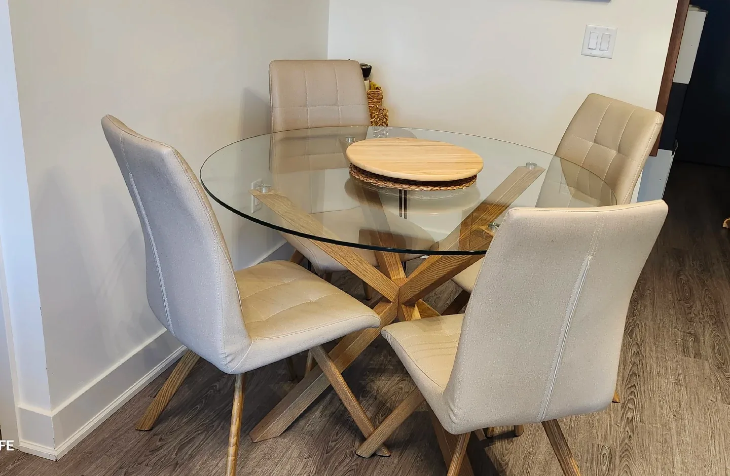 Glass Round Dining Table with 4 Chairs image indicator(3)