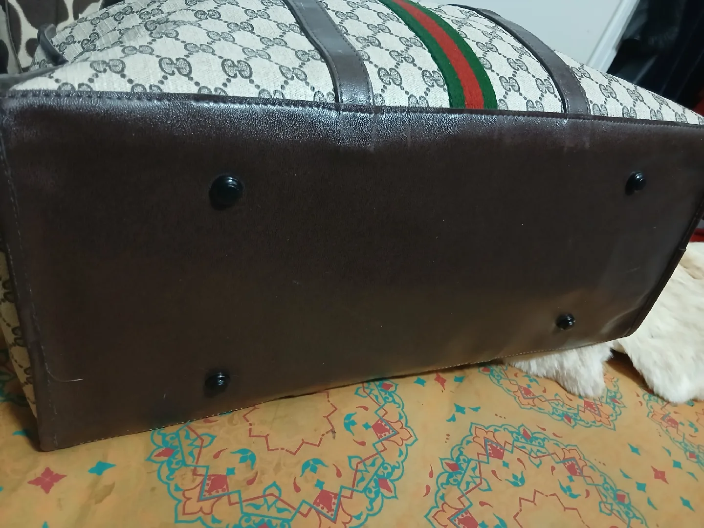 Gucci Vintage Beige/Brown Duffle Bag image indicator(5)