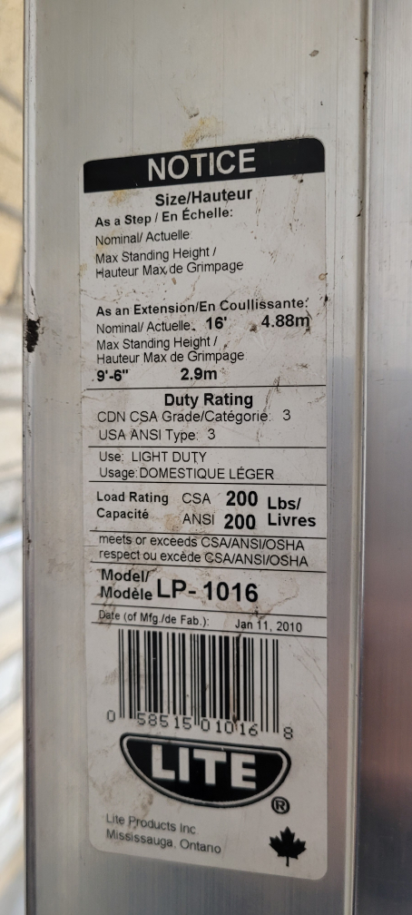 Lite LP-1016 Aluminum Ladder - 16 ft - photo 2
